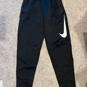 Nike Kids Black Sweatpants with White Logo